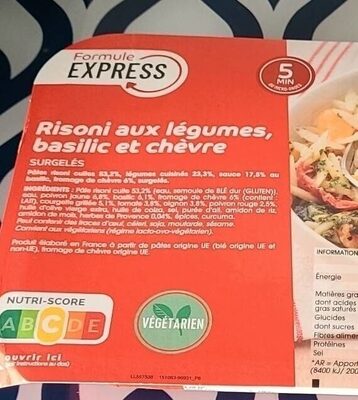 Risoni aux légumes, basilic et chèvre