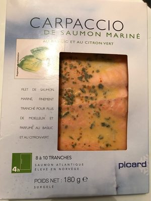 Carpaccio de saumon mariné