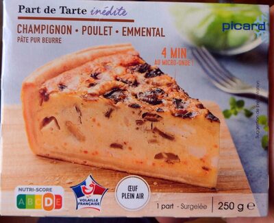 Part de tarte inédite Champignons Poulet Emmental