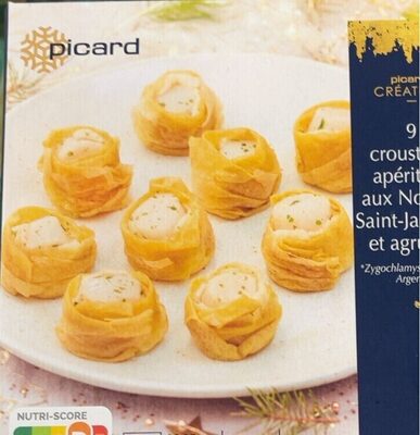9 Croustilles apéritives aux noix de Saint-Jacques, agrumes.