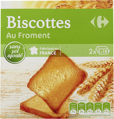 Biscottes Au Froment sans sel ajouté