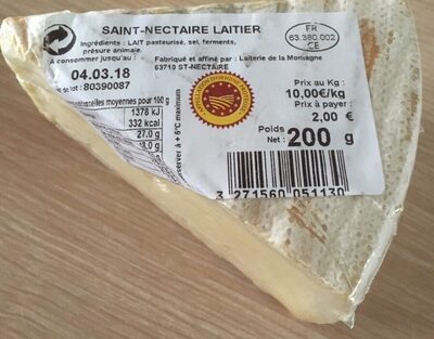 Saint nectaire laitier