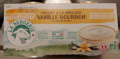 Yaourt à la grecque au lait de brebis sucré à la vanille bourbon