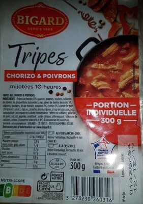 Tripes chorizo et poivrons