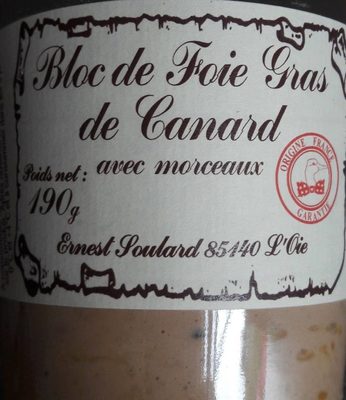 Bloc de Foie Gras de Canard avec morceaux