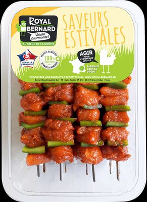 8 brochettes de filet de dinde mariné paprika cumin et poivron vert