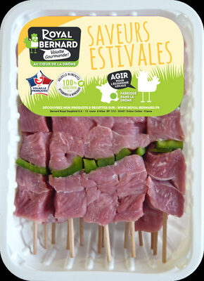15 Brochettes de dinde nature - Poivrons verts