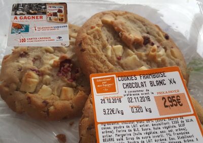 COOKIES FRAMBOISE CHOCOLAT BLANC X4