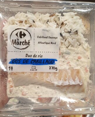 Duo de riz dos de cabillaud