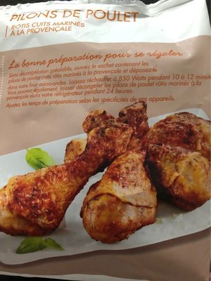 Pilons de poulet rotis cuits marinés à la provençale