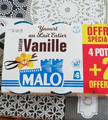 Yaourt au lait entier pasteurisé sucré saveur vanille