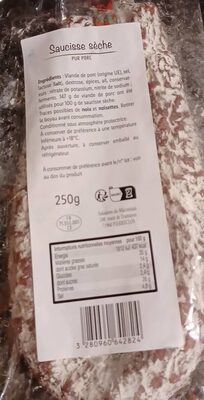 Saucisse sèche pur porc