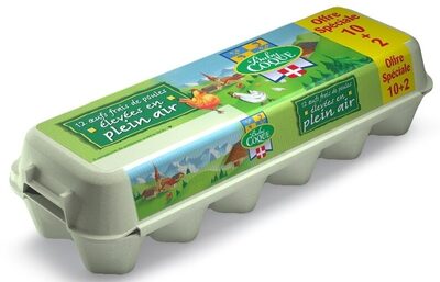 10 + 2 œufs offerts Baby Coque de poules élevées en plein air