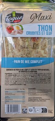 Thon crudités et oeuf