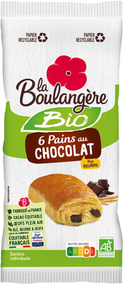 6 Pains au chocolat Bio pur beurre 270g