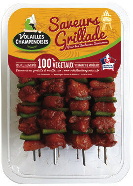 8 brochettes de filet de dinde mariné paprika cumin et poivron vert