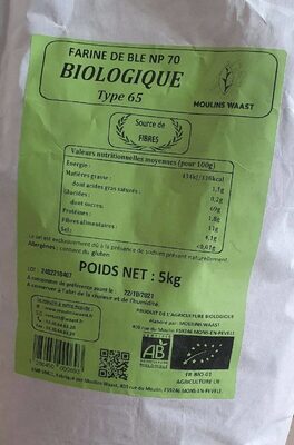 Farine de Blé NP 70 biologique type 65