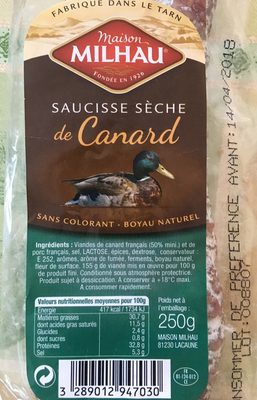 Saucisse Sèche de Canard
