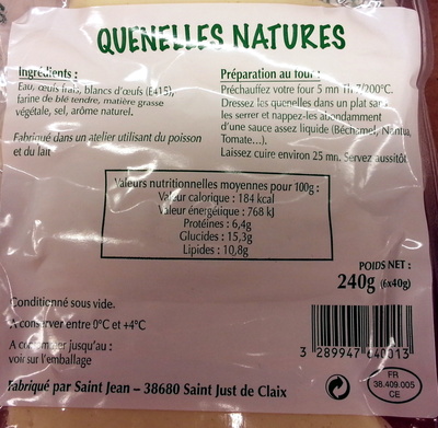 Quenelles natures