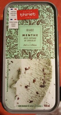 Glace Menthe avec copeaux de chocolat