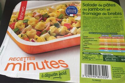 Salade de pâtes au jambon et fromage de brebis