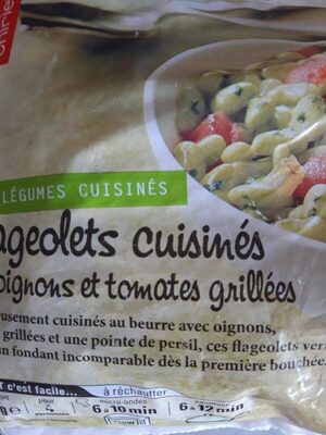 Flageolets cuisinés aux oignons et tomates grillées
