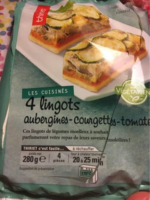 4 lingots aubergines courgettes tomates