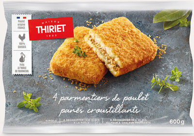 4 Parmentiers de poulet panés croustillants