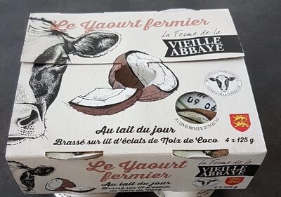 Le yaourt fermier au lait du jour - brassé sur lit d'éclats de noix de coco
