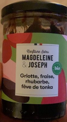 Confiture Griotte, fraise, rhubarbe, fève de tonka