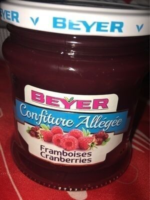 Confiture allégée framboises cranberries