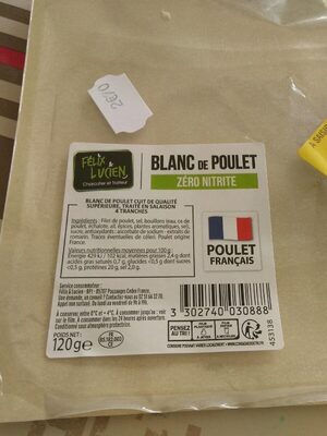 Blanc de poulet zero nitrite