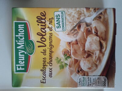 Escalopes de volaille aux champignons et riz