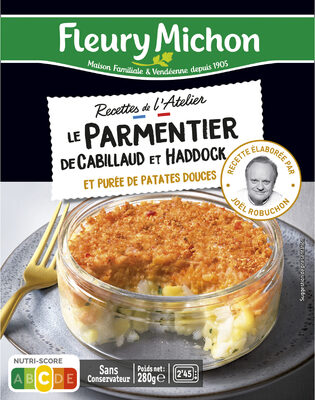 Le parmentier de cabillaud et haddock et purée de patates douces