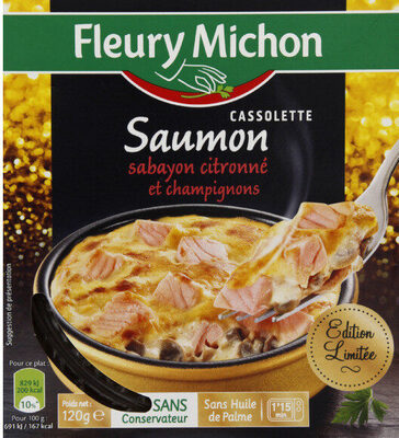 Cassolette Saumon sabayon citronné et champignons