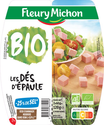 Dés d'épaule Bio - 25% de sel* - 2 x 60 g