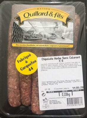 Chipolata herbe sans colorant x6