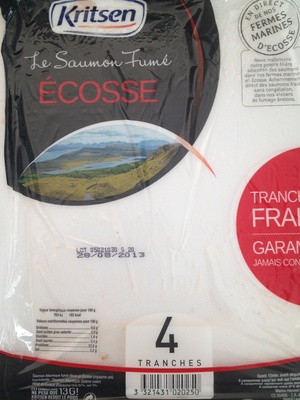 Le saumon fumé Écosse, 4 tranches
