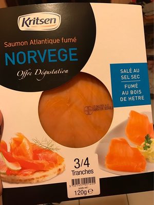 Saumon fumé Norvège Kritsen. 3/4 tranches