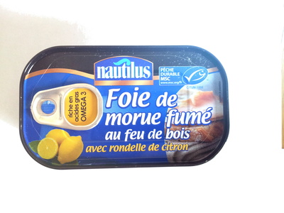 Foie de morue fumé au feu de bois avec rondelle de citron