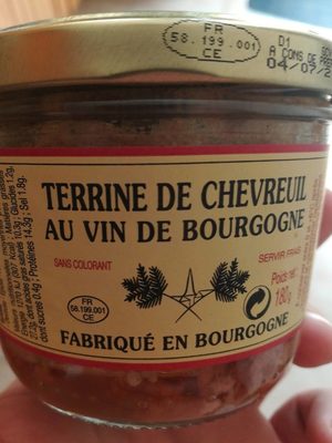 Terrine de chevreuil au vin de Bourgogne