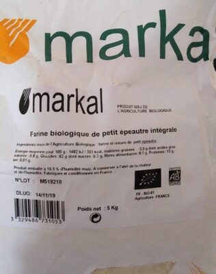 Farine biologique de petit épeautre intégral