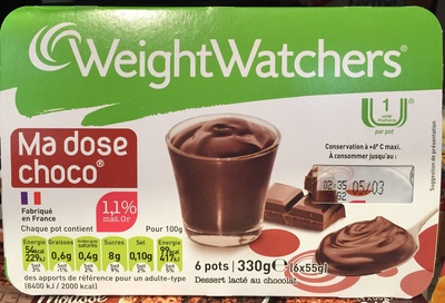 Ma dose choco (1,1 % MG) 6 pots