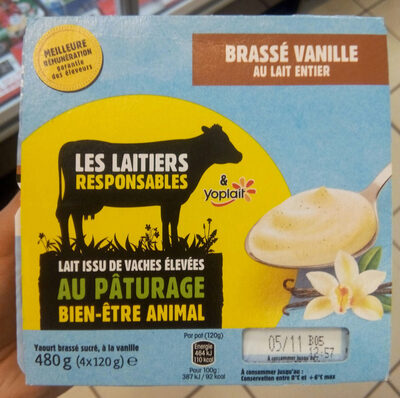 Yaourt brassé sucré, à la vanille