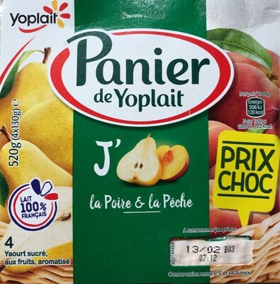 Yaourt poire et pêche