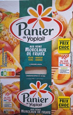 Aux bons morceaux de fruits pêche, abricot, poire, ananas 6 x 125 g