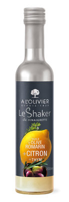 Le shaker de vinaigrette huile d'olive, romarin, citron er thym