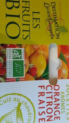 Sucettes arômes orange citron fraise