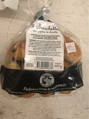 8 Briochettes aux pépites de chocolat