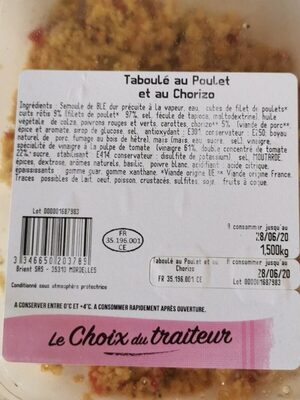 Taboulé au poulet et au chorizo